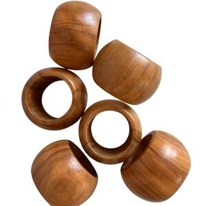 6 Beautiful Natural Wood Napkin Rings
